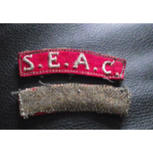 32 - Pair WW2 S.E.A.C ( south east asia comand ) cloth shoulder patches