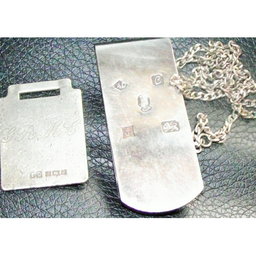 49 - Silver fob , Silver chai Sillver money clip 32.7g approx