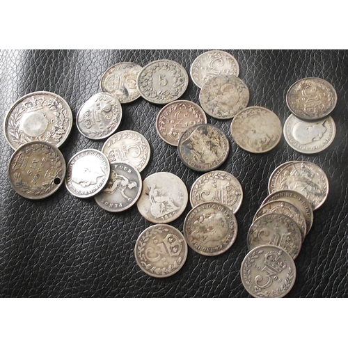 52 - Collection of silver uk coins mainly all old silver threepences 41g approx