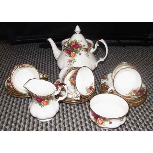 79 - Royal Albert Country roses Tea set for 6 including 6 side plates, milk & sugar