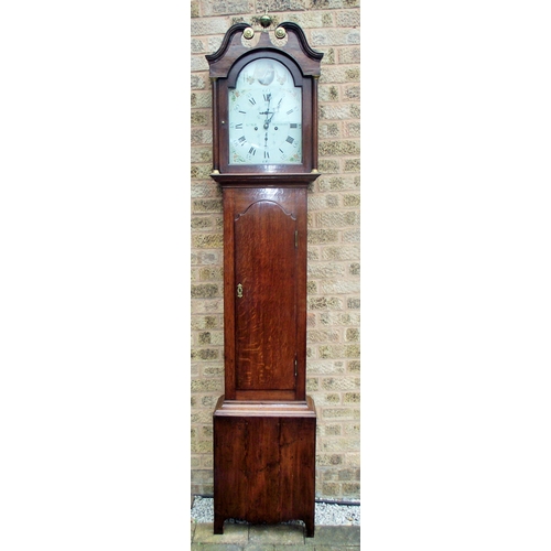 85 - A fine late 18thc Scottish long case clock Jon Mills Montrose with painted dial subsidary seconds wi... 