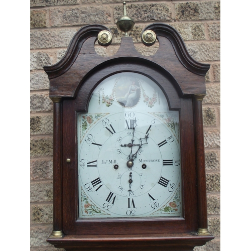 85 - A fine late 18thc Scottish long case clock Jon Mills Montrose with painted dial subsidary seconds wi... 