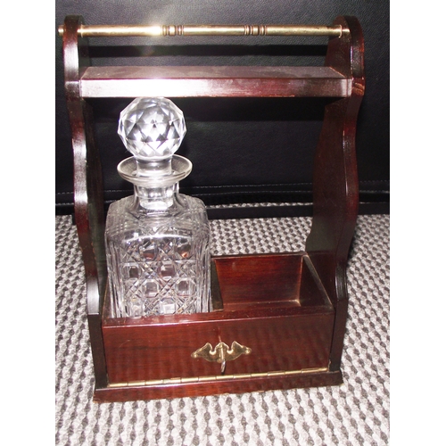 94 - Nice quality locking Tantalus with original with I decanter