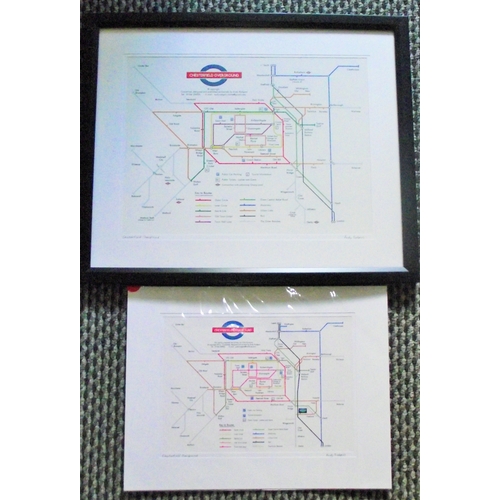 97 - 2x prints of Chesterfield Overground by Andy rogers one framed one loose in sealed plastic cover bot... 