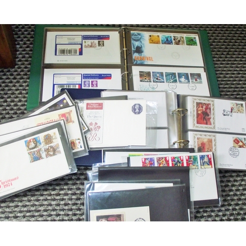 96 - Collection of assorted 86 1st day covers in albums + loose sealed covers + album of 40 silk 1st day ... 