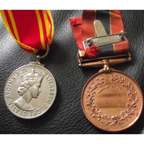 15 - Queen Elizabeth 11 Exemplary Fire Service medal + 10 years service medal Ernest S kingston