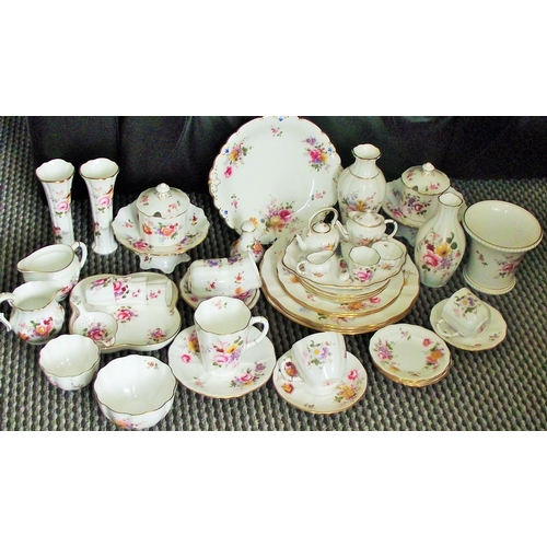 67 - Collection of 49 pieces Royal Crown derby posy pattern including miniature tea set