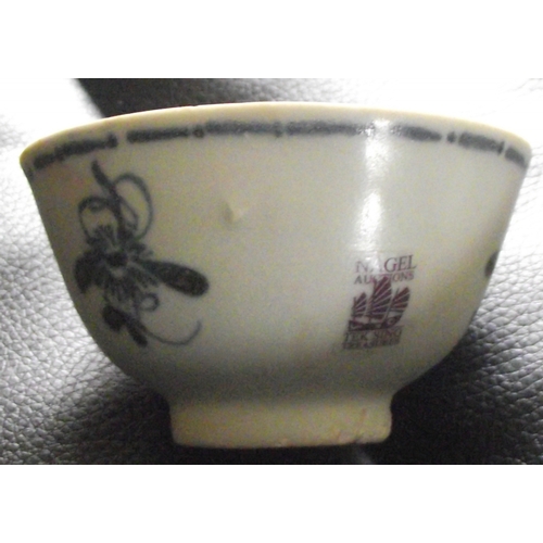 18 - Antique 1820s Chinese Tek Sing Shipwreck Cargo small Pottery Drinking cup , blue & floral design sli... 