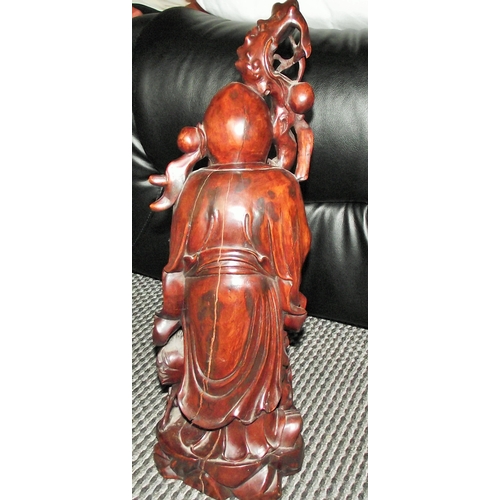 2 - Late 19thc very finely carved chinese root wood carving of shalou ( god of longevity) 20