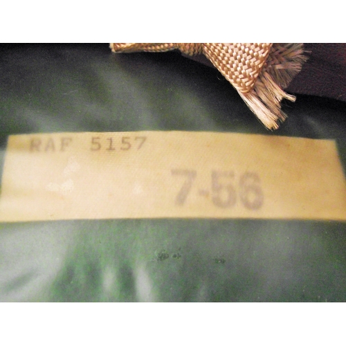 92 - Vintage Military WWII Royal Airforce Air Training Corps Officers Cap & Badge RAF 5157 7-56 paoer lab... 