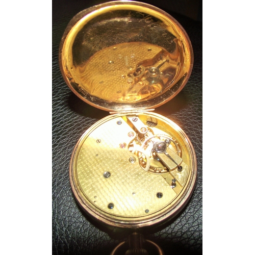 44 - 9ct gold top wind open faced pocket watch with second dial no dust cover (seen working ) 75.9g gross... 