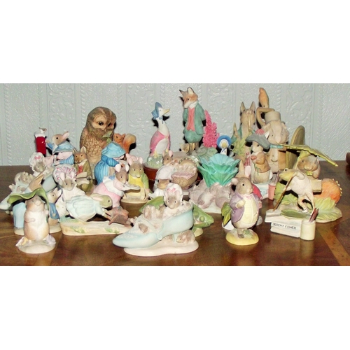 68 - Good Selection of 20+Beatrix Potter figures from F W AND CO Border Fine Arts