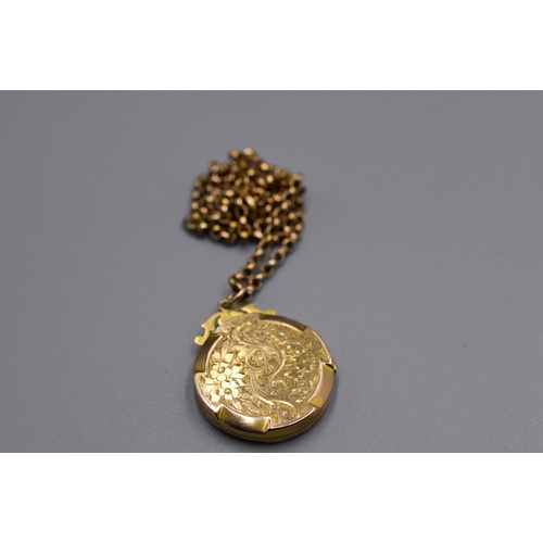 1 - Gold 9ct Locket Pendant and Chain (Weight 8.8 grams)