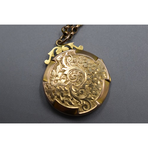 1 - Gold 9ct Locket Pendant and Chain (Weight 8.8 grams)