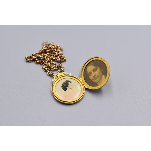 1 - Gold 9ct Locket Pendant and Chain (Weight 8.8 grams)