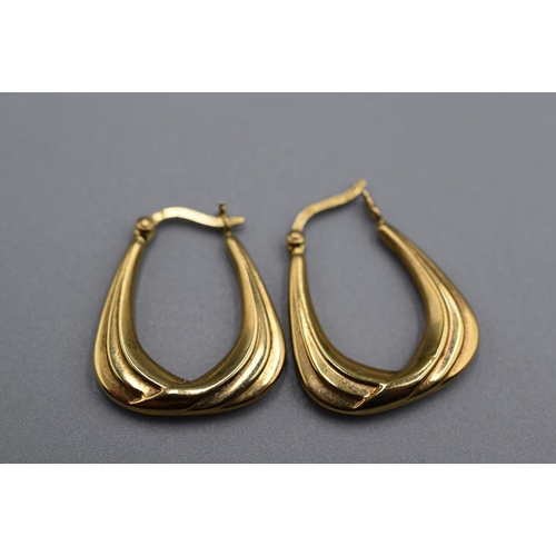 5 - Hallmarked Gold 9K U Shaped Earrings (1.6g)