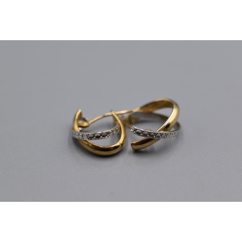 7 - Hallmarked Gold 9K Two Toned Earrings (1.6g)