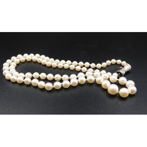 60 - Mikimoto Akoya Pearls (Size Range 4mm to 8mm) Total Length 20