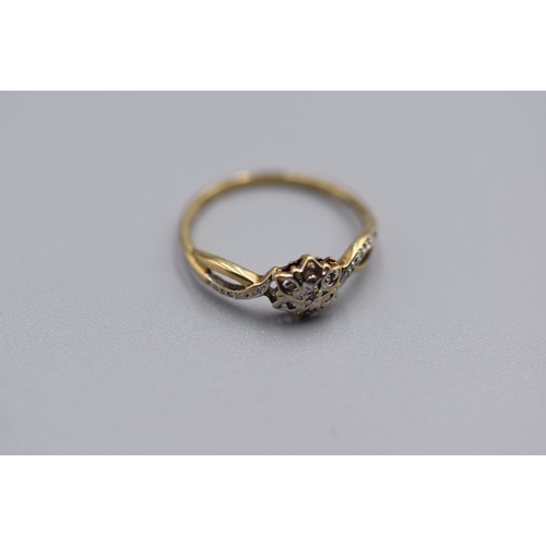 67 - Hallmarked Gold 9K Diamond Ring (Size M) (1.2g)