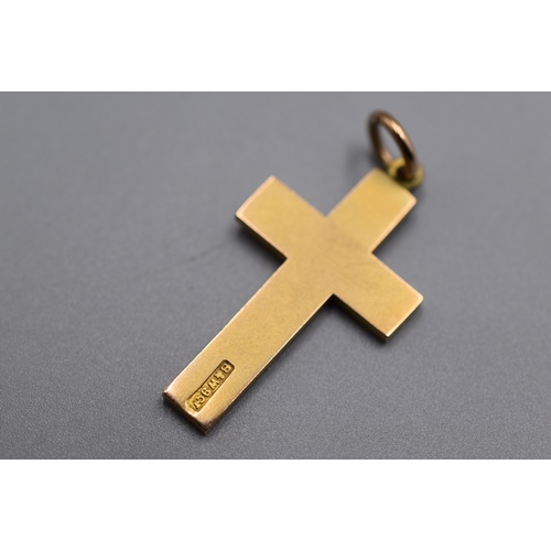 80 - Gold 9ct Cross Pendant with Diamond Centre Stone (Weight 4.8 grams)