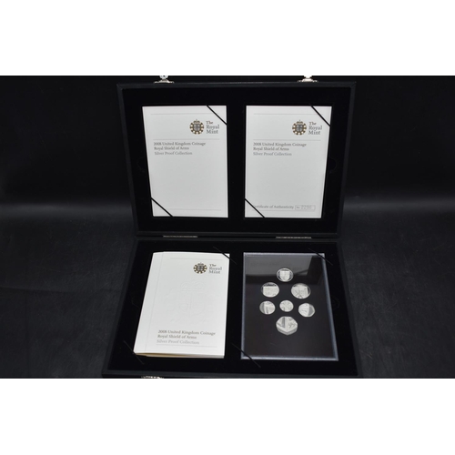 80a - Royal Mint 2008 Royal Shield of Arms Silver proof coin set, cased