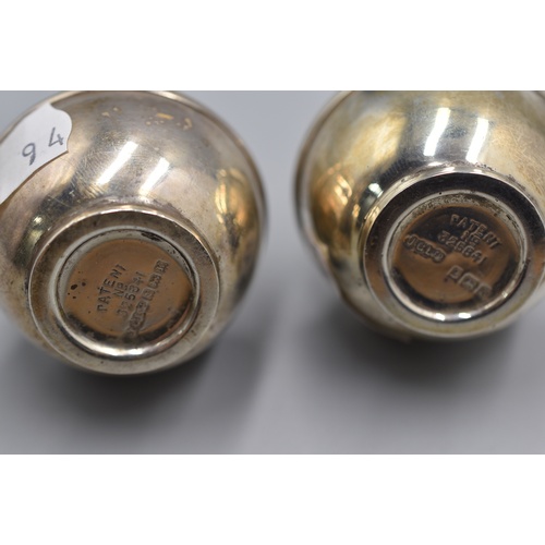 93 - Hallmarked Birmingham Silver Salt and Pepper Set