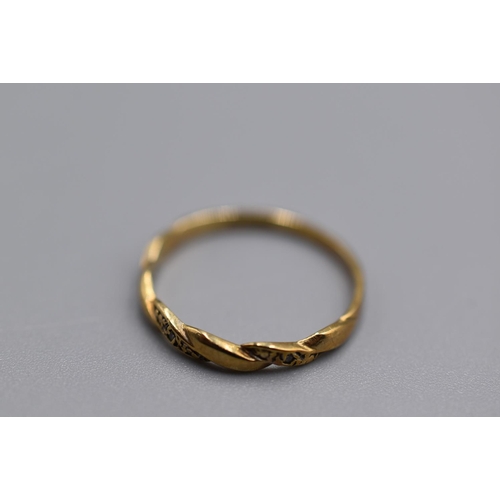 105 - Hallmarked Gold 9K Diamond Ring (Size L) (0.9g)