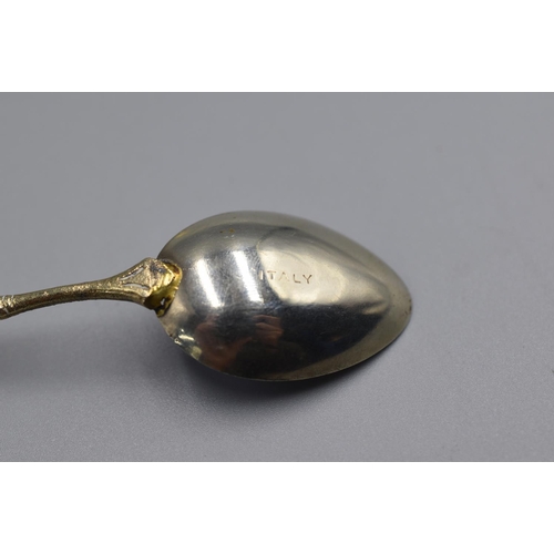 121 - Italian 800 Silver enamelled Capri Spoon