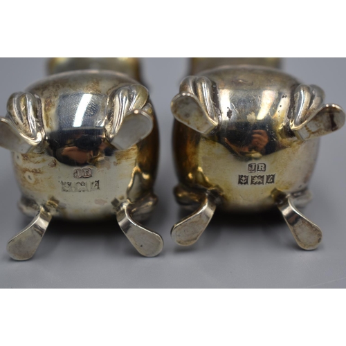 132 - Hallmarked Birmingham Three Piece Cruet Set (1960) (124.6g)