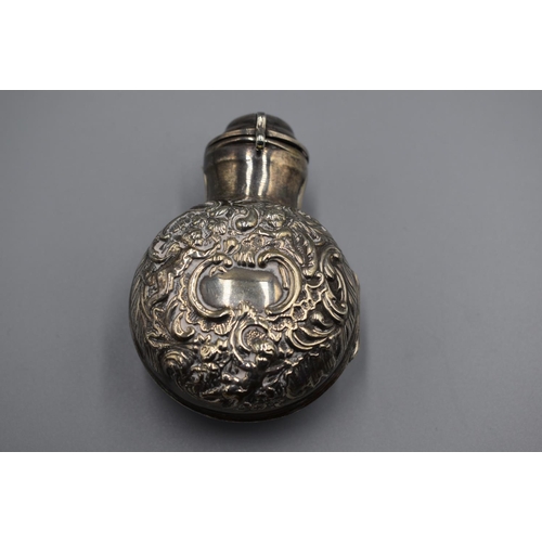 136 - Hallmarked Chester Perfume Bottle with Green Glass Liner (1899) By JD WD