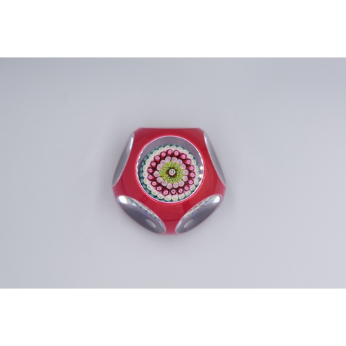 30 - Baccarat 1973 (Number 339) Floating Millefiori Faceted Paperweight  complete with Presentation Box