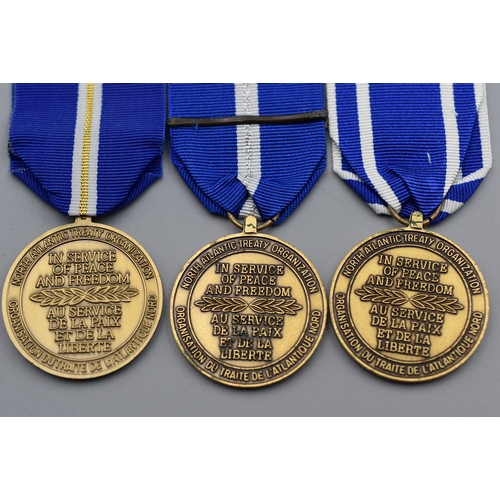 62 - Three Nato Medal's Macedonia and two with Bar's (Non Article 5 and Article 5) all with Ribbons