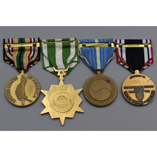 67 - Selection of 4 USA Medal's Southwest Asia, Vietnam with 1960 Bar, Korea Service Medal with Oak Clust... 