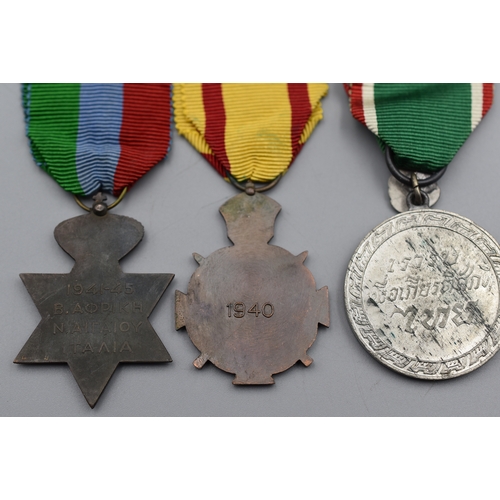 88 - Three WWII Medal's including Bronze Cross for outstanding acts 1940, Thai Victory and a Bronze Star ... 