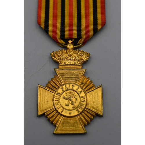 91 - Belgium Albert I WWI Long Service Medal