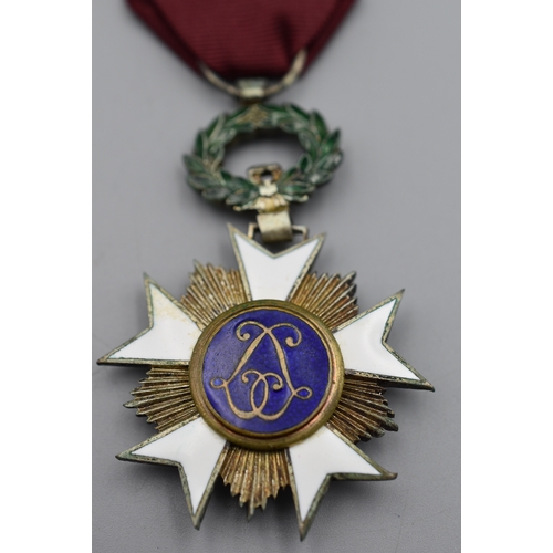 93 - Belgium Order of the Crown Knight’s Gilt Breast Badge Medal