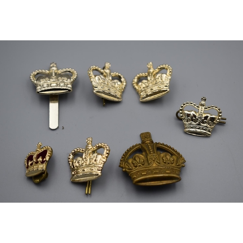 101 - Seven British Military uniform rank crowns