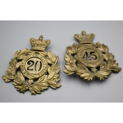 104 - Two Large British army helmet badges