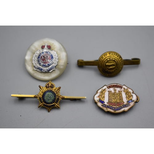 117 - Four British army sweetheart brooches