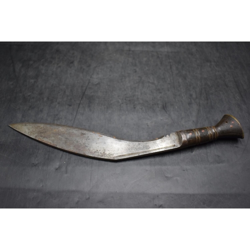 125 - Vintage Gurkha kukri knife. Blade Marked tempered steel, made in India (no scabbard)