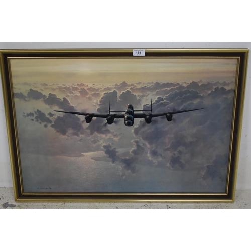 154 - G Coulson Framed Matglo Print entitled A Lancaster Outbound (32