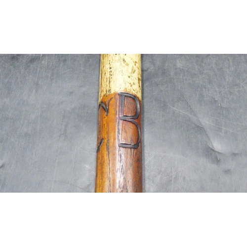 182 - 19th Century wooden Truncheon, the end section painted cream. Large 