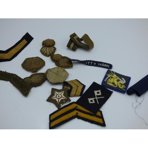 192 - Quantity of Cloth Uniform Badges and Insignia