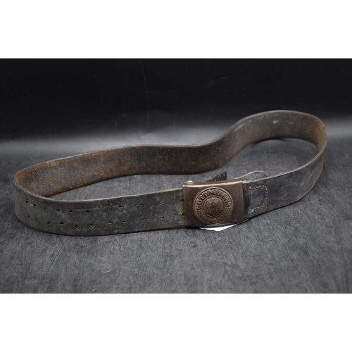 96 - WWII German army leather belt with buckle