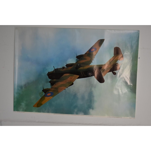 97 - Eight different colour prints to include Lancaster Bomber, spitfire, Churchill, Concorde, Halifax an... 