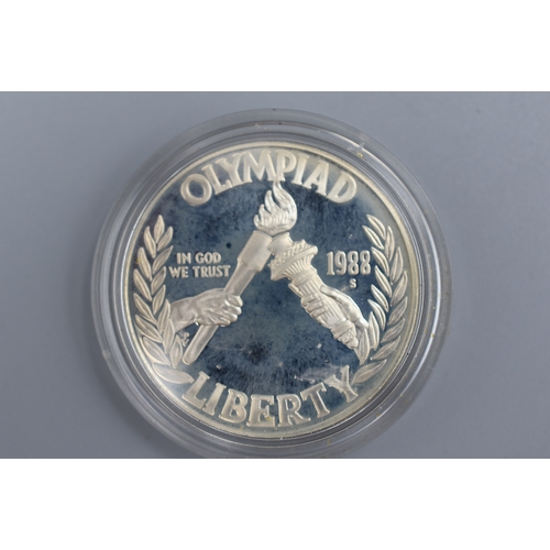 62 - USA 1988 Seoul Olympics Silver 900 Coin