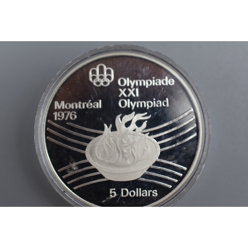 67 - Elizabeth II, 5 Dollars, 1976, Royal Canadian Mint Silver 925 Olympic Flame Coin