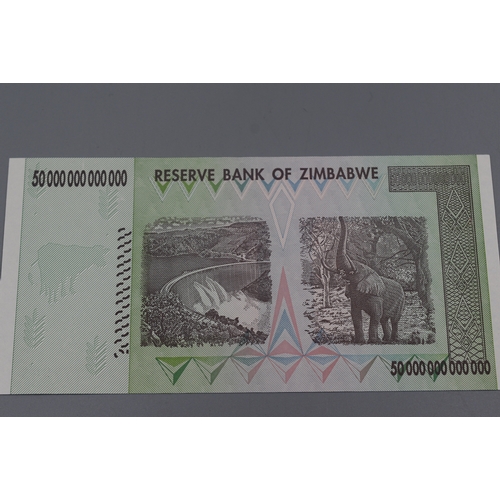 76 - Reserve Bank of Zimbabwe Fifty Trillion Dollar Bank Note (AA3179903)