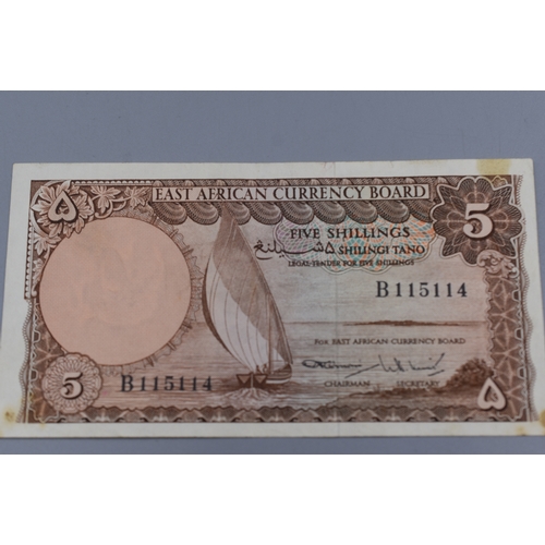 80 - East African Currency Board P45 5 Shillings LAKE ISSUE Nairobi 1964 Bank Note