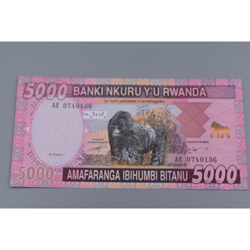 81 - National Bank of Rwanda 5000 Franc Bank Note